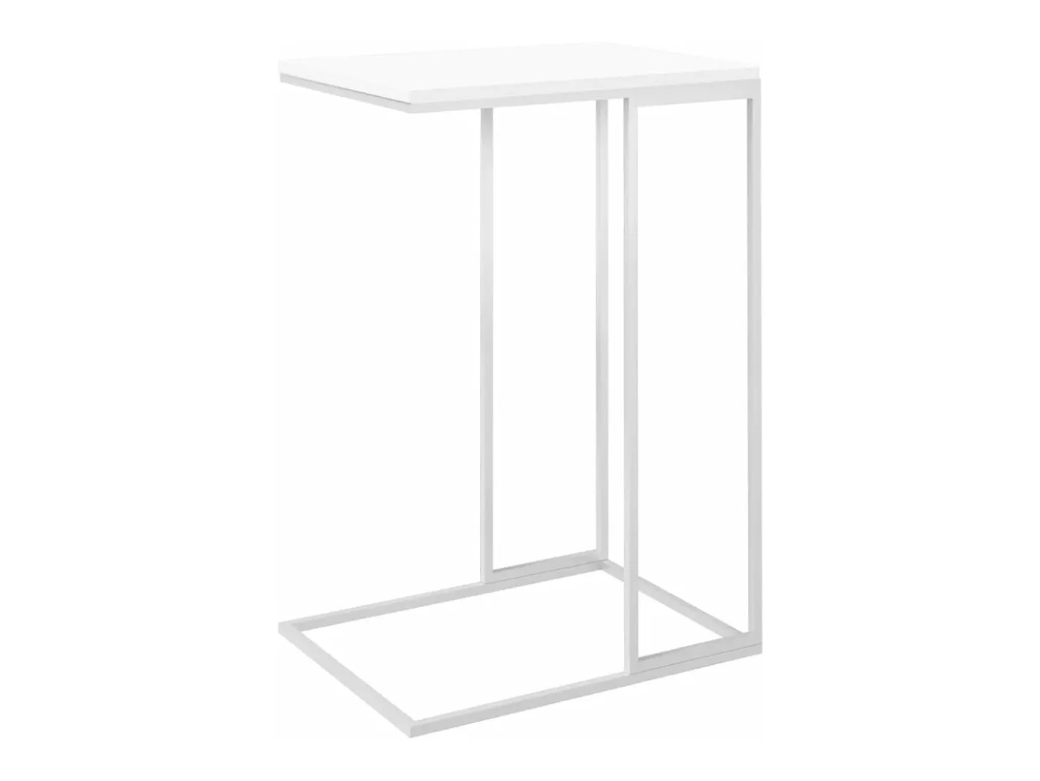 Mesa auxiliar de madera contrachapada blanco 40x30x59 cm