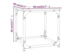 Mesa auxiliar de madera contrachapada negro 40x40x40 cm