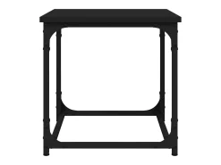Mesa auxiliar de madera contrachapada negro 40x40x40 cm