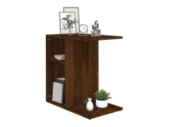 Mesa auxiliar de madera contrachapada marrón roble 50x30x50 cm