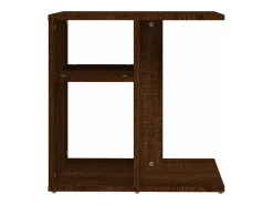 Mesa auxiliar de madera contrachapada marrón roble 50x30x50 cm