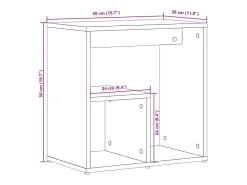 Mesa auxiliar de madera contrachapada blanco 50x30x50 cm