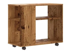 Mesa auxiliar de madera contrachapada envejecida 70x35x55 cm