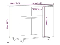 Mesa auxiliar de madera de ingeniería roble artisan 70x35x55 cm