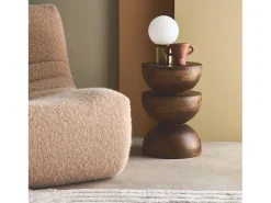 Mesa auxiliar de madera de mango nogal