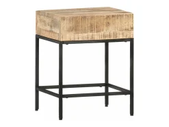 Mesa auxiliar de madera de mango maciza 40x30x50 cm
