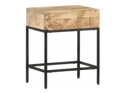 Mesa auxiliar de madera de mango maciza 40x30x50 cm