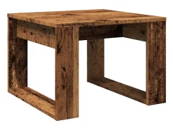 Mesa auxiliar de madera de ingeniería envejecida 50x50x35 cm