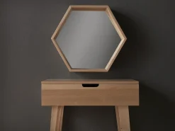 Mesa auxiliar de madera de abedul natural