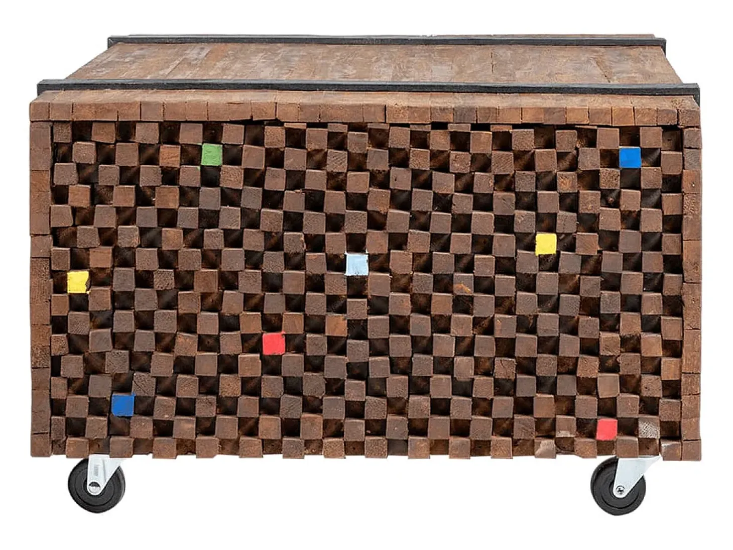 Mesa auxiliar de madera de teca 60x60x38 cm