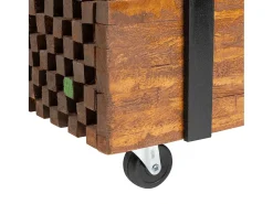 Mesa auxiliar de madera de teca 60x60x38 cm
