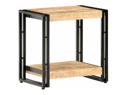 Mesa auxiliar de madera de mango rugosa 40x30x40 cm