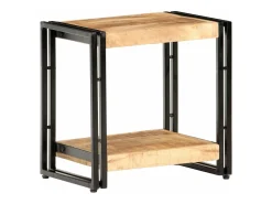 Mesa auxiliar de madera de mango rugosa 40x30x40 cm