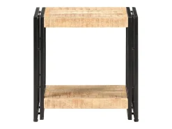 Mesa auxiliar de madera de mango rugosa 40x30x40 cm