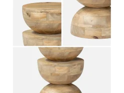 Mesa auxiliar de madera de mango natural