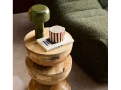 Mesa auxiliar de madera de mango natural