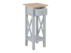 Mesa auxiliar de madera gris 27x27x65,5 cm