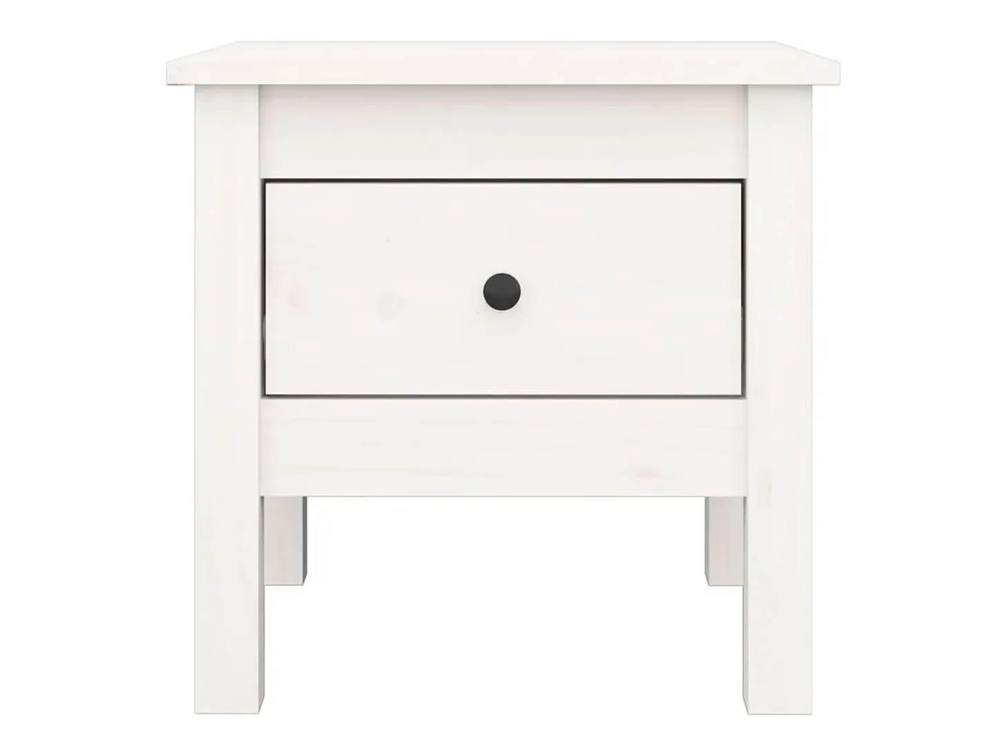 Mesa auxiliar de madera maciza de pino blanco 40x40x39 cm
