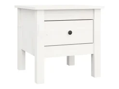 Mesa auxiliar de madera maciza de pino blanco 40x40x39 cm