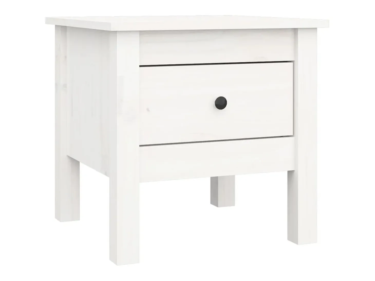 Mesa auxiliar de madera maciza de pino blanco 40x40x39 cm