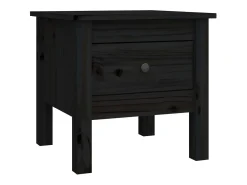 Mesa auxiliar de madera maciza de pino negro 40x40x39 cm