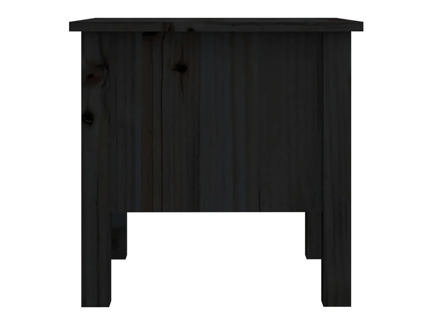 Mesa auxiliar de madera maciza de pino negro 40x40x39 cm