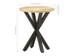 Mesa auxiliar de madera maciza de mango 48x48x56 cm