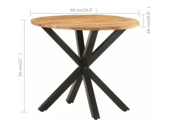 Mesa auxiliar de madera maciza de acacia 68x68x56 cm