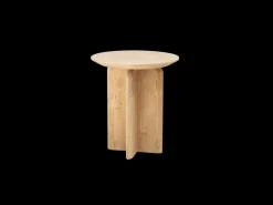 Mesa auxiliar de madera maciza en tono roble medio de 50x45cm - BLOOM - DECOWOOD