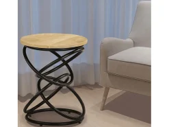 Mesa auxiliar de madera maciza de mango 40x50 cm