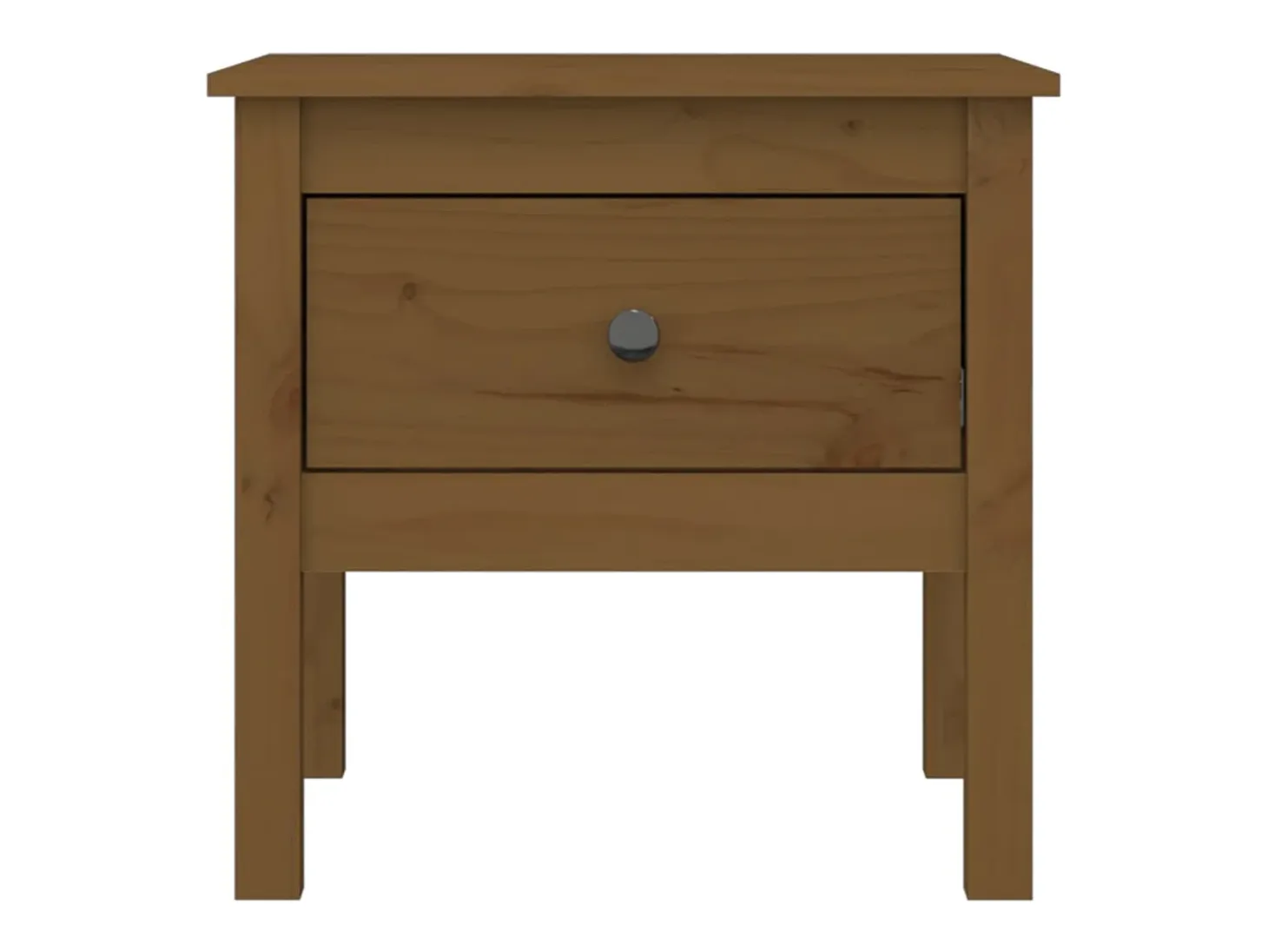 Mesa auxiliar de madera maciza de pino marrón miel 50x50x49 cm