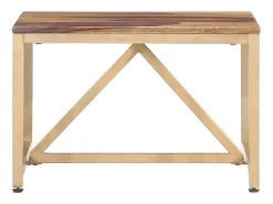 Mesa auxiliar de madera maciza 60x60x40 cm