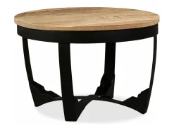 Mesa auxiliar de madera maciza áspera de mango 60x40 cm