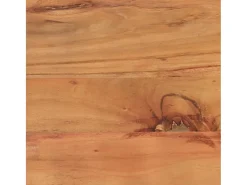 Mesa auxiliar de madera maciza acacia y hierro 35x35x45 cm