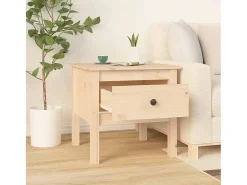 Mesa auxiliar de madera maciza de pino 50x50x49 cm