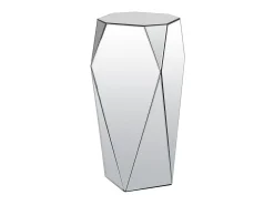 Mesa auxiliar de MDF, espejo y acero inoxidable - Color: plata - SIGRID