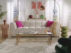 Mesa auxiliar de metal - Color: Beige - NILARA