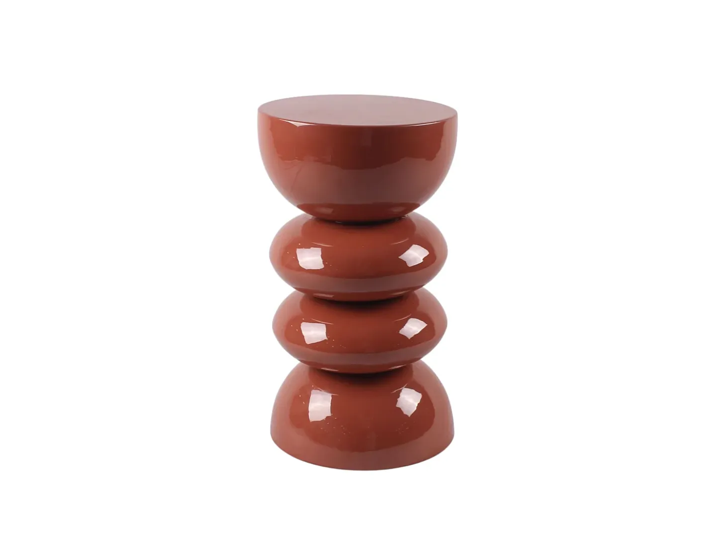 Mesa auxiliar de metal - Terracota brillante - GALENI