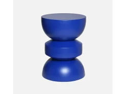 Mesa auxiliar de metal azul