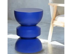 Mesa auxiliar de metal azul
