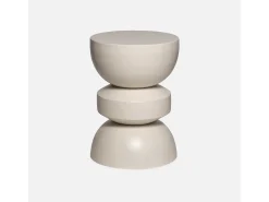 Mesa auxiliar de metal crema