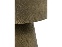 Mesa auxiliar de metal doraro y cristal negro