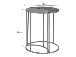 Mesa auxiliar de metal lacado negro y dorado TOSCANE