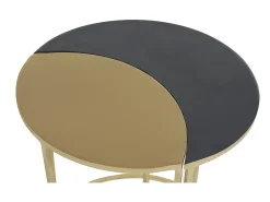 Mesa auxiliar de metal lacado negro y dorado TOSCANE