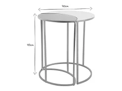 Mesa auxiliar de metal lacado blanco y dorado TOSCANE