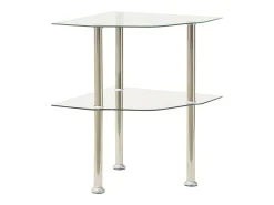 Mesa auxiliar de ordenador vidrio transparente 38x38x50 cm