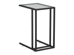 Mesa auxiliar de ordenador vidrio transparente negro 50x35x65cm