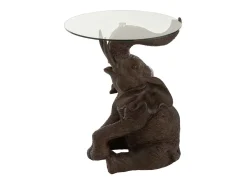 Mesa auxiliar de resina marrón oscuro Dumbo L 50,5 cm
