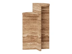 Mesa auxiliar de travertino – nogal – Swan Tall