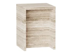 Mesa auxiliar de travertino – beige – Falcon